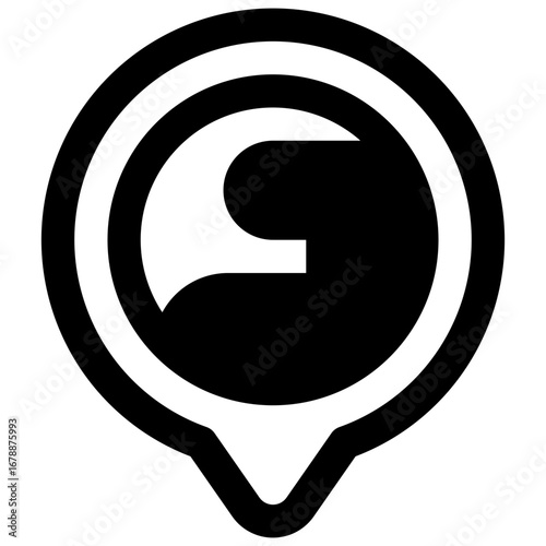 Nationality. Outlined stroke vector icon with black-filled details.