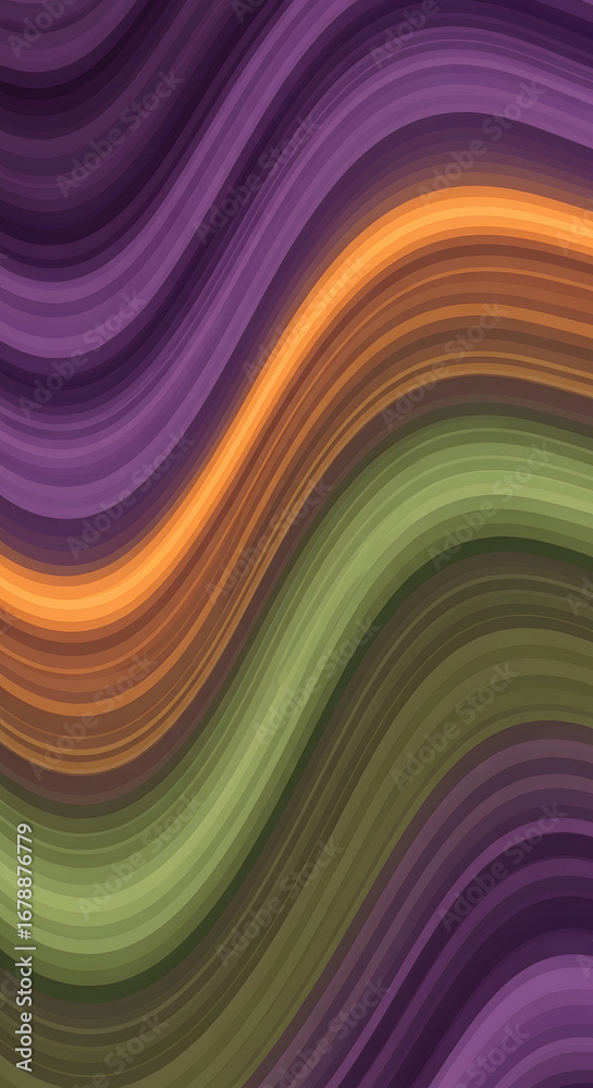 Obraz premium Abstract digital artwork featuring flowing, colorful, and wavy lines with a gradient effect.