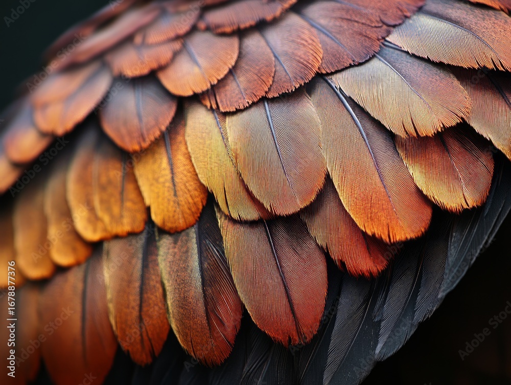 Fototapeta premium Close-up of a lyrebird intricate tail feathers, showcasing their elegant shape and fine details