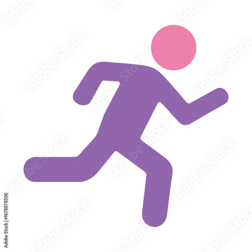 Sports and fitness symbol in flat design,Man running or jogging pictogram graphic