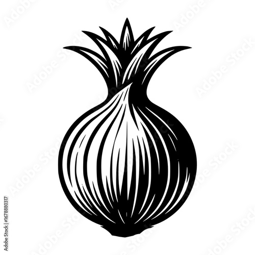 an onion black vector icon with transparent background 