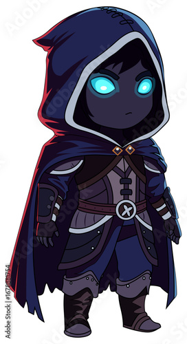 Pixel Art Hooded Rogue Character Sprite