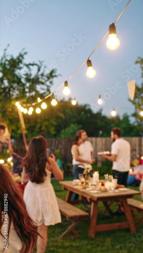 Outdoor garden party at twilight (2)