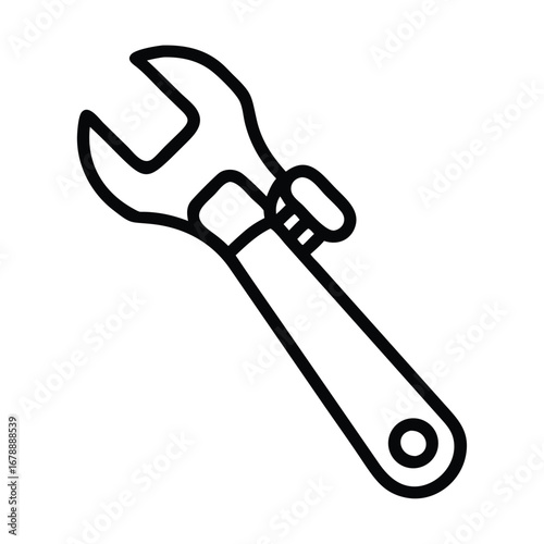 Black wrench icon Vector