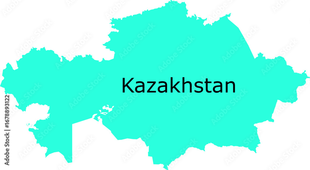 Fototapeta premium Kazakhstan Map Design with National Flag