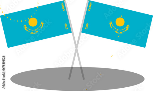 Kazakhstan Map Design with National Flag