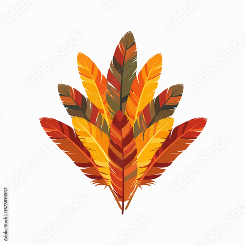 Autumn Feather Arrangement Graphic Design Element