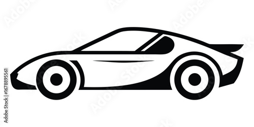A fast black luxury sports car vector illustration for automotive transportation design