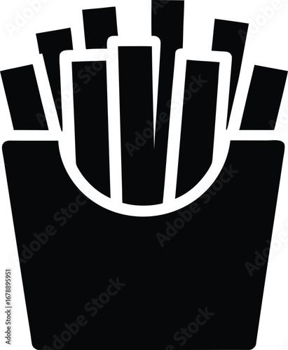 Fried perfection silhouette the essence of french fries black colour vactor