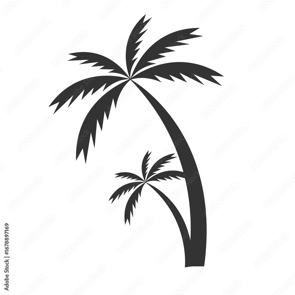 Naklejka premium palm tree vector flat illustration