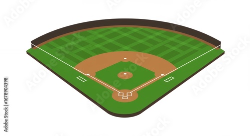 Isometric baseball field illustration