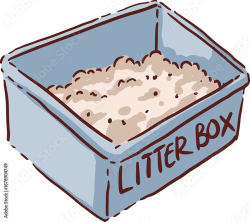 Litter box pet cat dog animal illustration