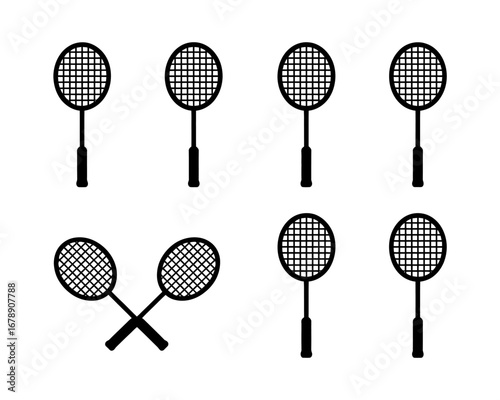 Badminton Rackets A Set of Five White Shuttlecocks for Active Play and Fun