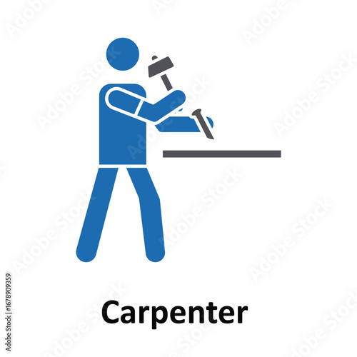 Carpenter Vector Icon which can easily modify or edit
