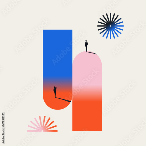 Business inequality vector concept. Symbol of unequal opportunities, discrimination, injustice. Minimal design eps10 illustration