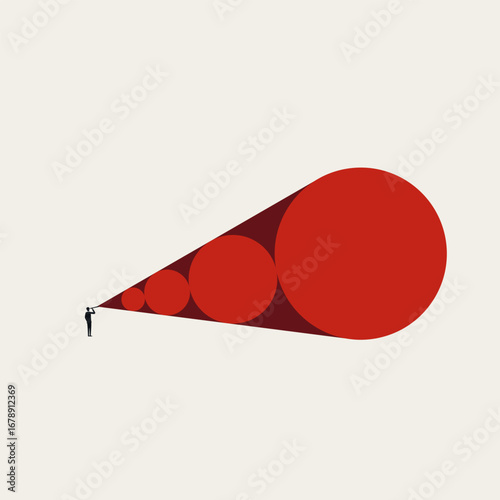 See big picture business vector concept. Symbol of strategy, thinking, decision making, vision. Minimal design eps10 illustration.