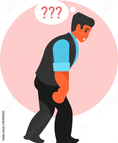 Frustrated Office Worker Vector Illustration