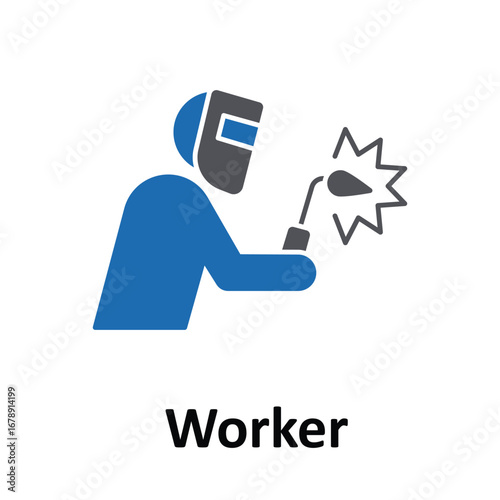 Industrial worker Vector Icon which can easily modify or edit