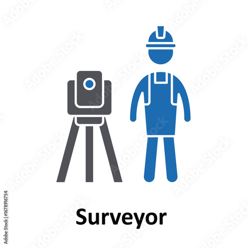 Surveyor Vector Icon which can easily modify or edit