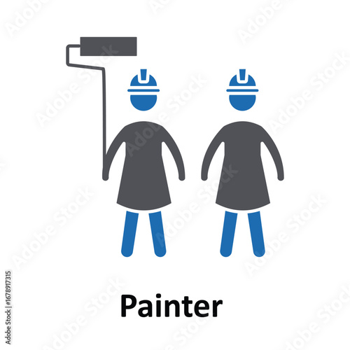 Painter Vector Icon which can easily modify or edit