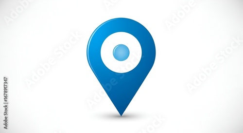 A blue location pin with a white circle and a blue dot in the center on a white background Free Download A blue location pin with a white circle and a blue dot in the center on a white background - GFXLoad