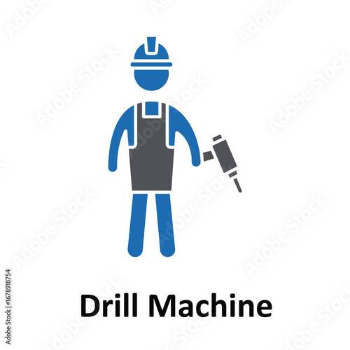 Drill machine Vector Icon which can easily modify or edit