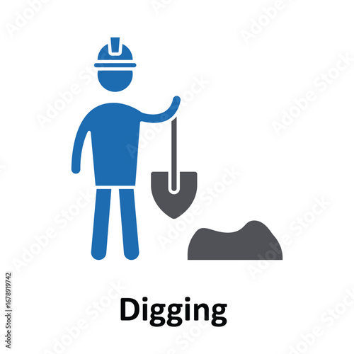 Digging Vector Icon which can easily modify or edit
