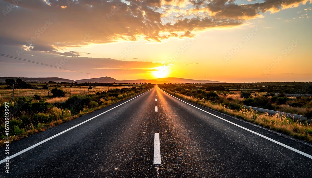 Naklejka premium Sunset highway vista