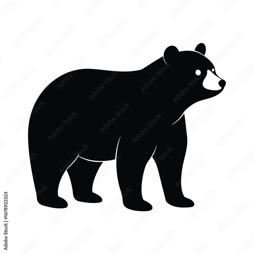 Fototapeta premium Bear icon logo minimal modern black and white vector illustration clean company