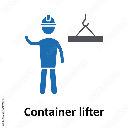 Container lifter Vector Icon which can easily modify or edit