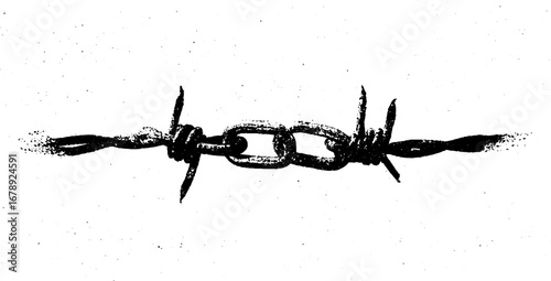 Black and white barbed wire stencil design for urban art collection