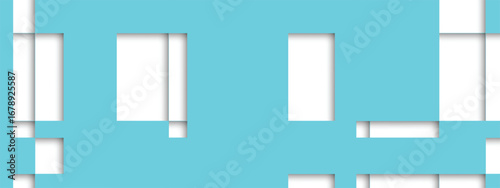 Abstract geometric pattern with turquoise and white squares