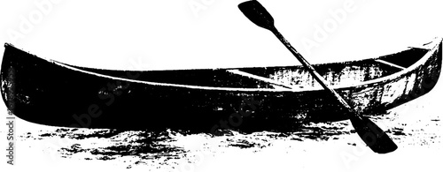 Black and white canoe stencil set - vintage style for nautical and adventure designs