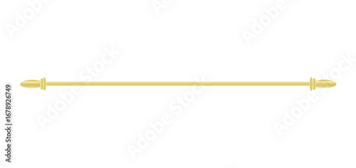 Gold divider line decor isolated on transparent background