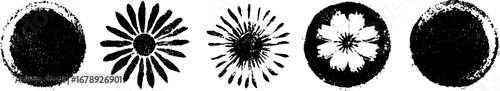 Circular grunge stencil design set for creative projects