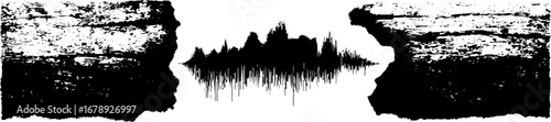 Black and white grunge soundwave stencil design collection for artistic projects