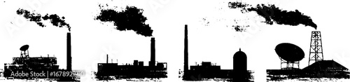 Urban cityscape silhouette art for industrial design projects