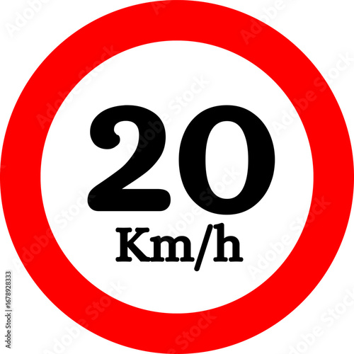 Speed Limit 20 kmh Sign