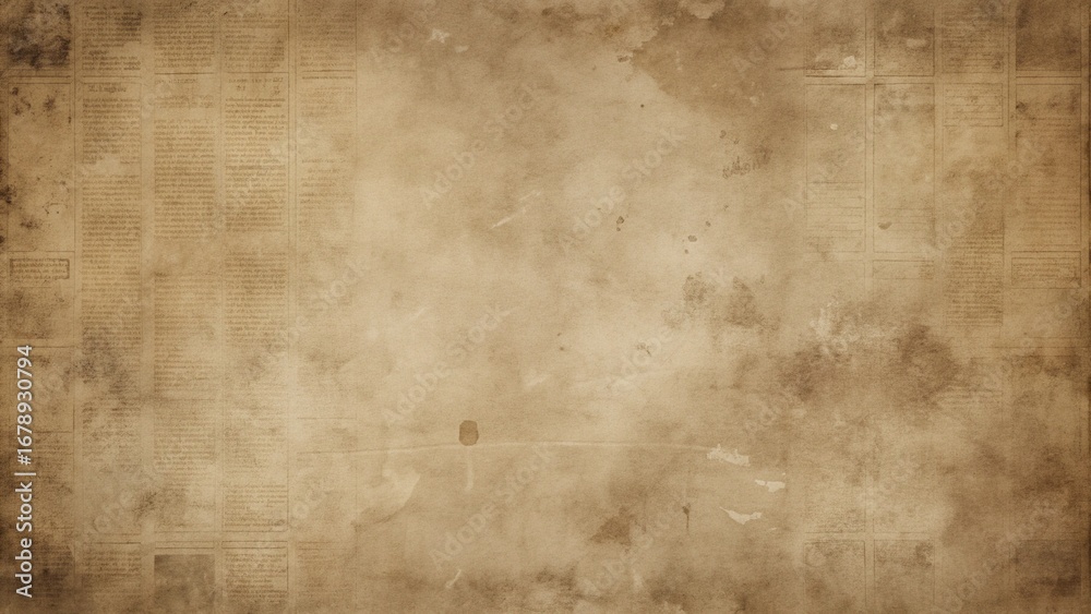Naklejka premium Grunge Texture with Faded Stains in Sepia Tones for Old Newspaper Layouts