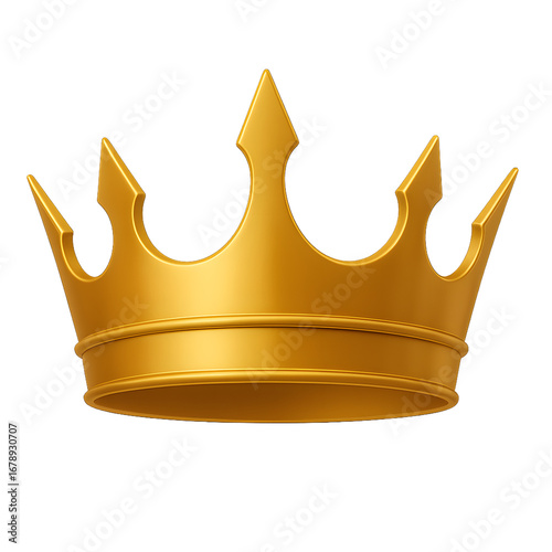 5 point golden crown 3d rendered 