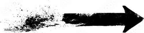 Grungy arrow stencil with splatter effect for urban art and design projects