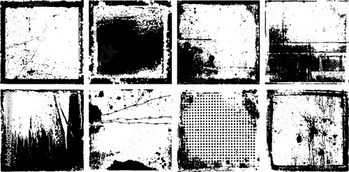 Grunge stencil collection: black and white urban art design elements