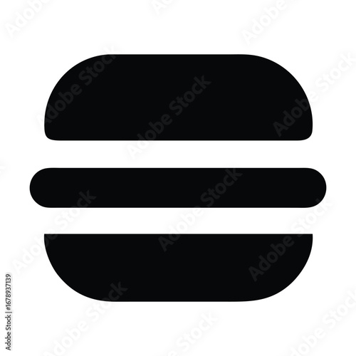 Burger Silhouette Logo for Use in Digital and Print Media