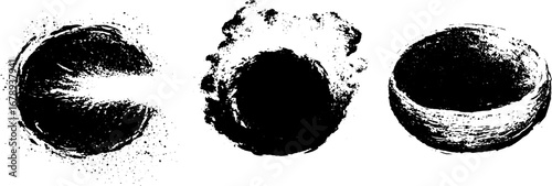 Black and white weather element stencil set for urban design and art projects