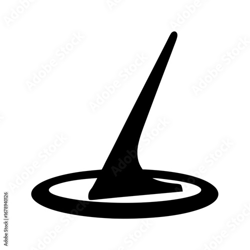 Stylized image of a sundial with a simple and minimalist design