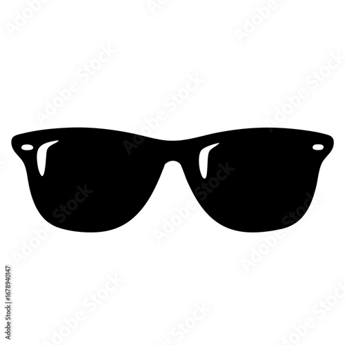 Stylized black sunglasses with a classic design for eye protection and fashion