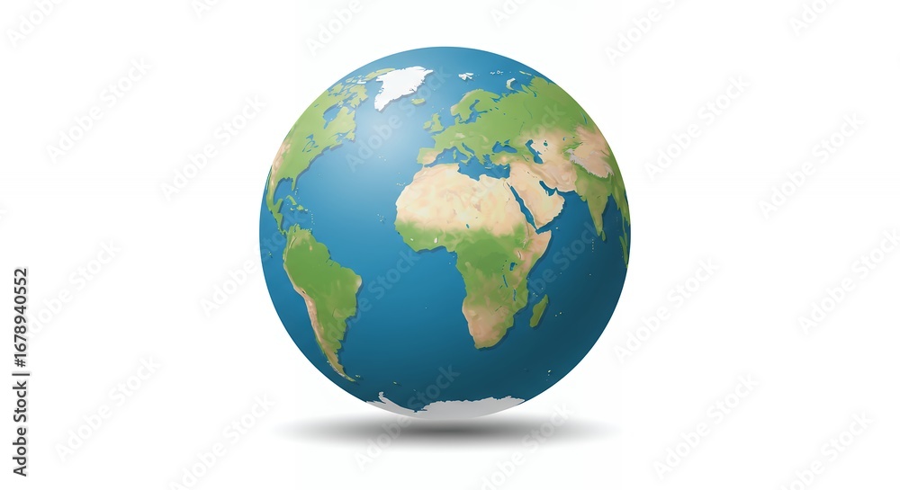 Fototapeta premium Colorful world globe illustration for educational content