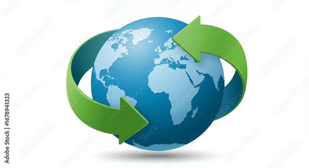 Naklejka premium Global recycling symbol graphic