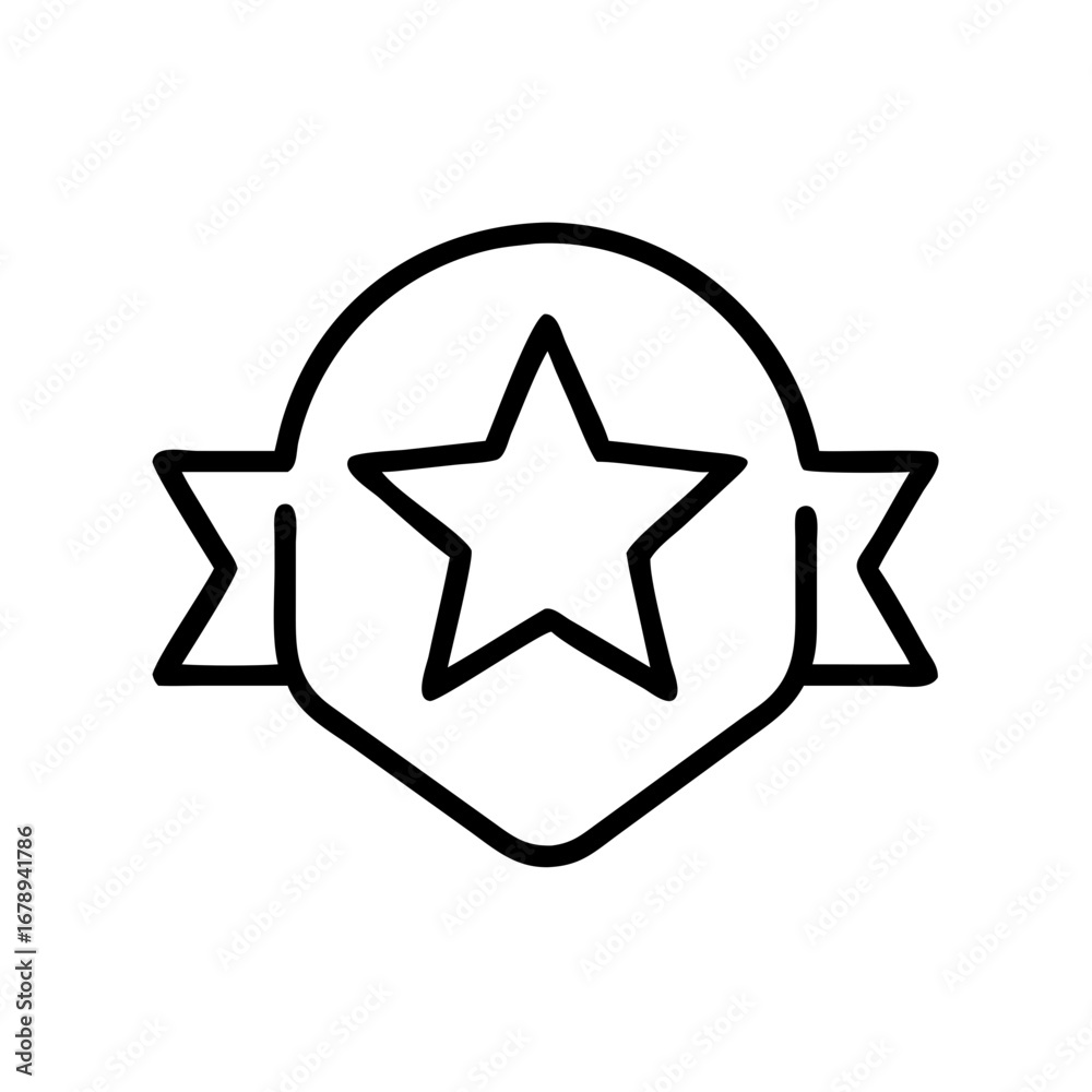 Obraz premium Star on badge symbolizing achievement and excellence concept of icon