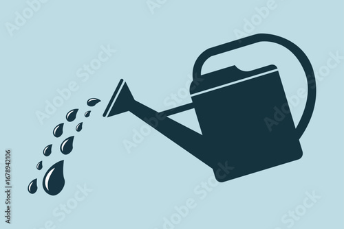  watering can icon pouring water, symbolizing nurturing and care
